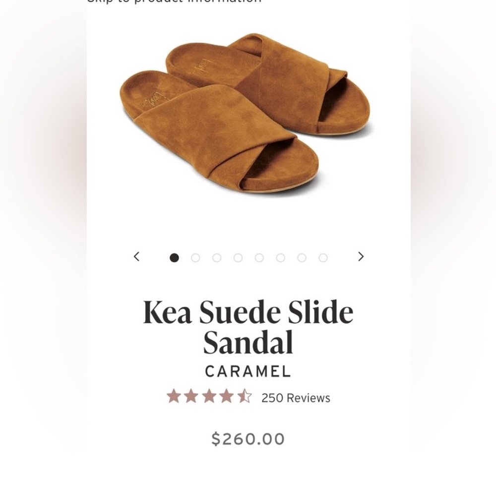 beek Caramel Suede Slide Sandals